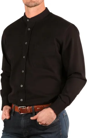 Traditional Irish Grandfather Shirt, Men's Casual Long Sleeve Button Down Collarless Dress Shirt