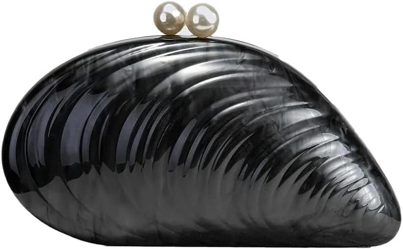 Trendy Wedding & Evening Clutch - Asymmetric Shell-Shaped Acrylic Single-Shoulder & Crossbody Bag