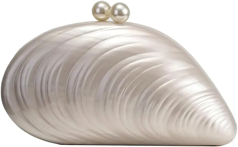 Trendy Wedding & Evening Clutch - Asymmetric Shell-Shaped Acrylic Single-Shoulder & Crossbody Bag
