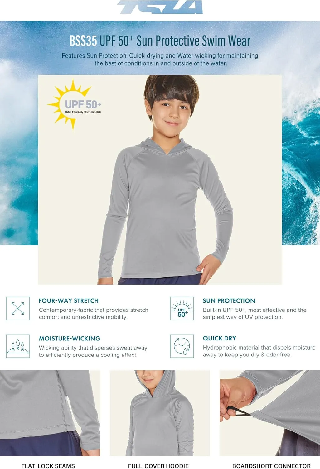 TSLA Kids Youth UPF 50  Long Sleeve T-Shirt, Athletic Sports Dry Fit Sun Shirts, UV Sun Portection Fishing Shirts