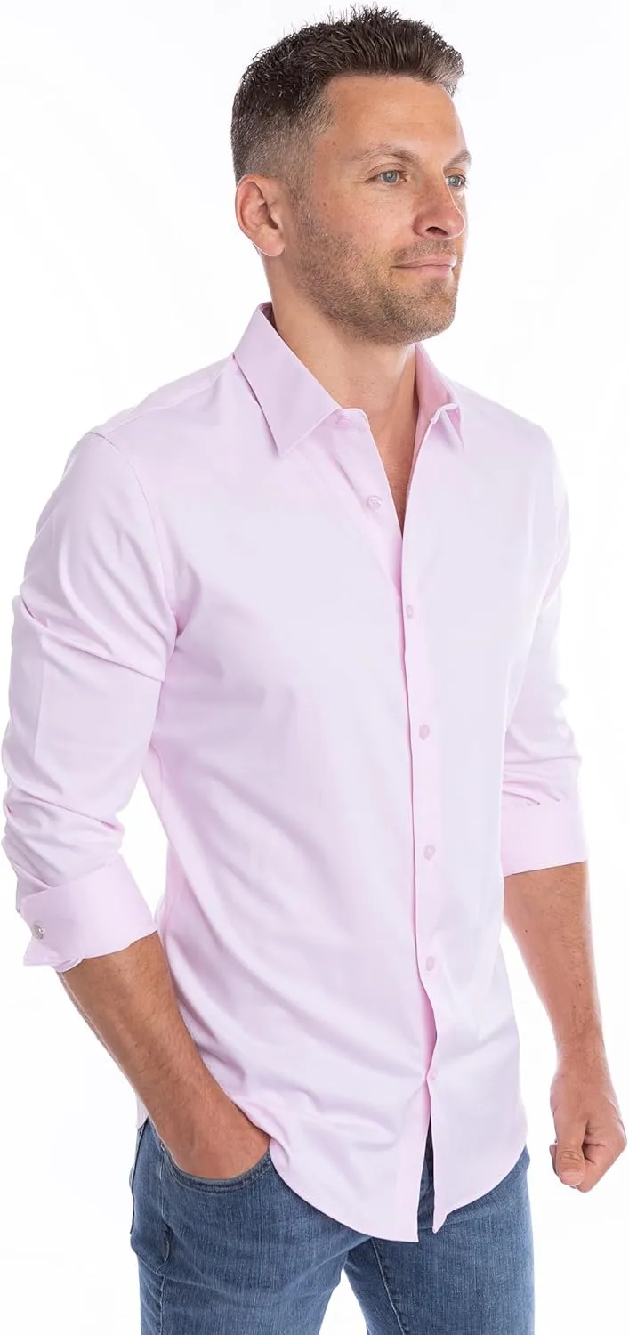 Ultimate Dress Shirts for Men | Meant to be Worn Without a Tie - Mens Dress Shirts | Slim or Regular | XS - 3XL
