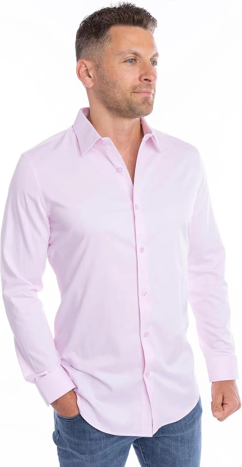 Ultimate Dress Shirts for Men | Meant to be Worn Without a Tie - Mens Dress Shirts | Slim or Regular | XS - 3XL