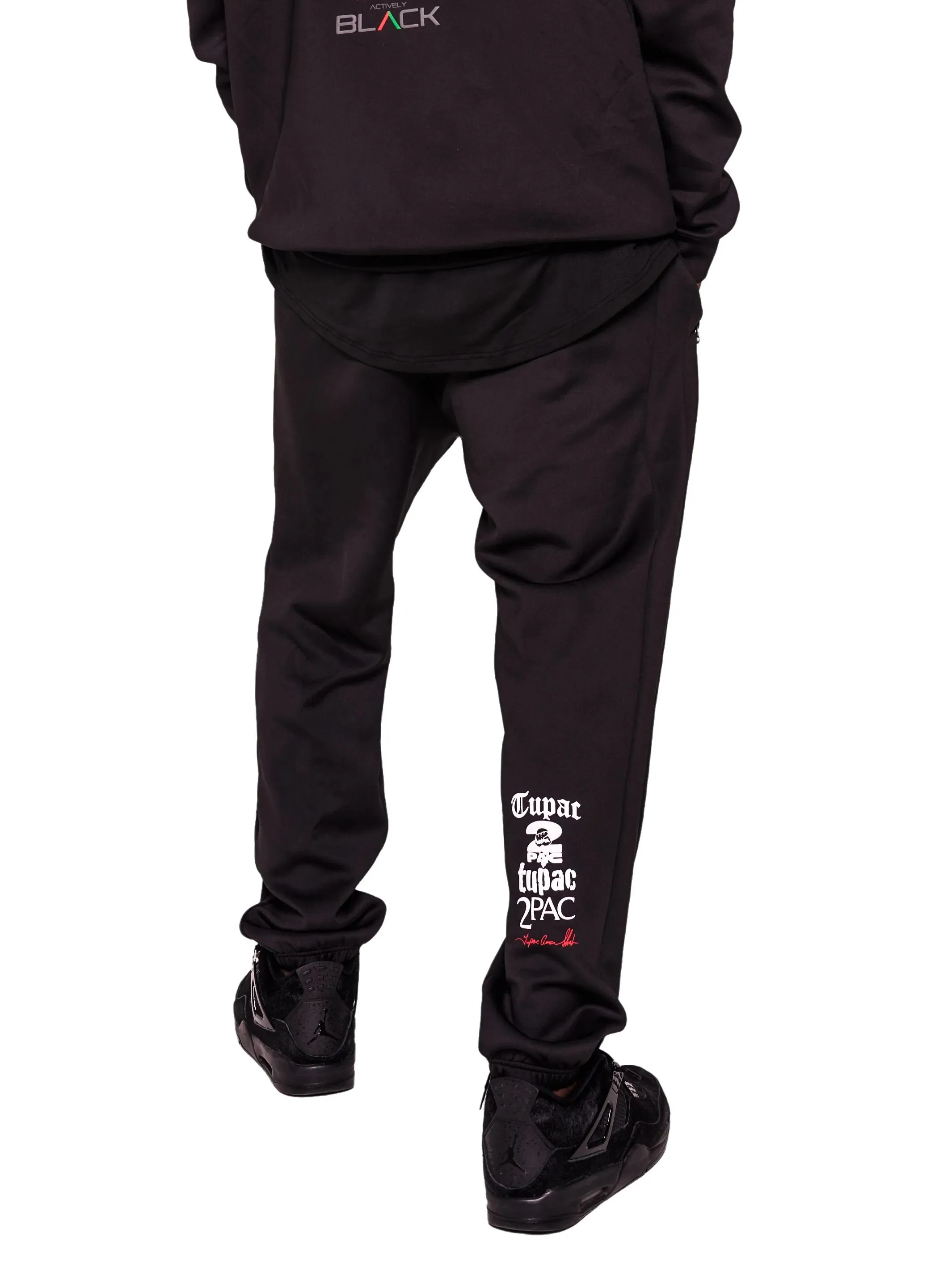 Unisex Tupac x Actively Black Logo Joggers