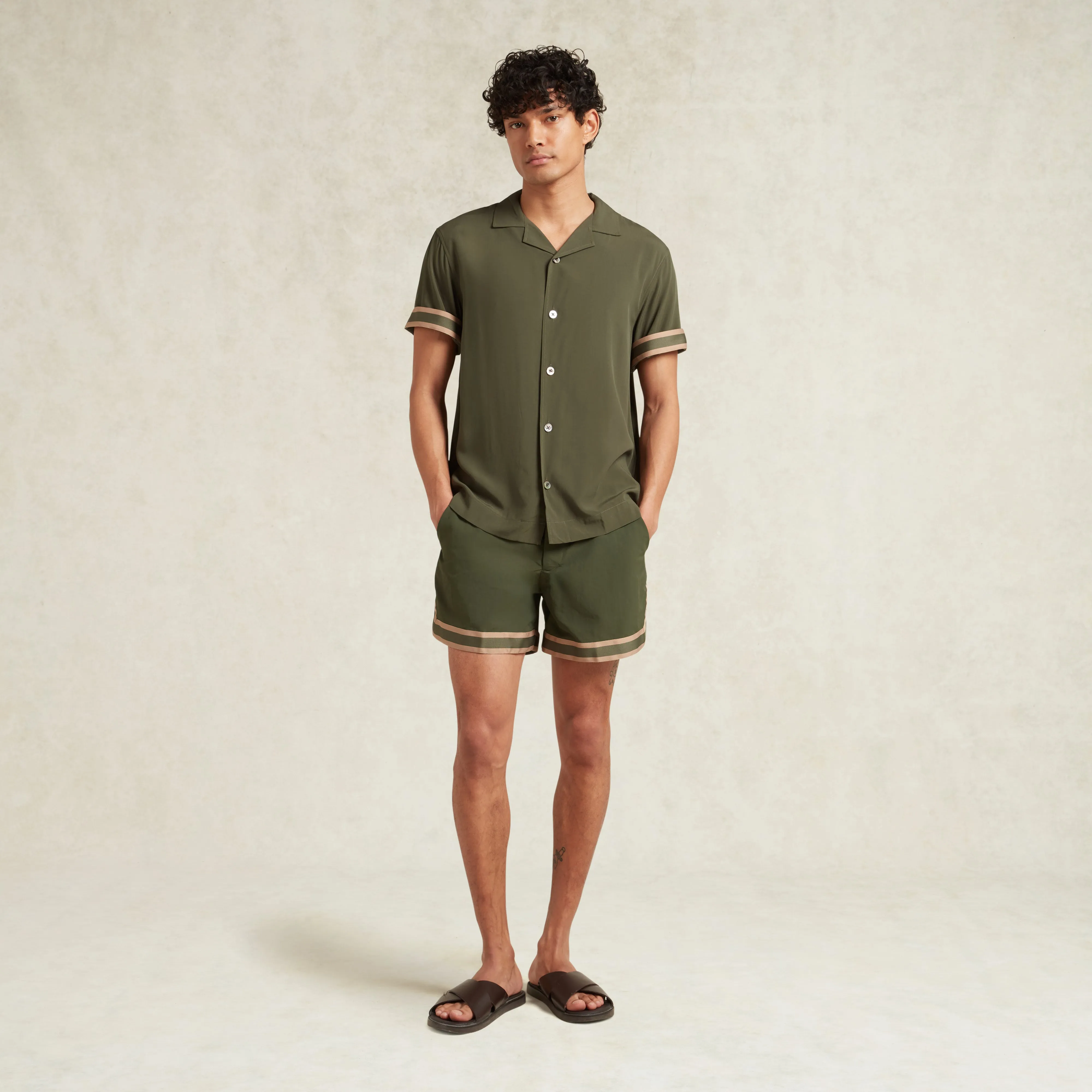 VALBONNE ECOVERO SIGNATURE SHIRT - KHAKI