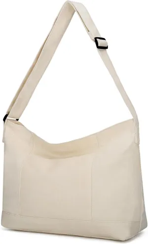 VASCHY Canvas Messenger Bag, Lightweight Casual Crossbody Slouchy Shoulder Hobo Side Bag Purse for Men and Women