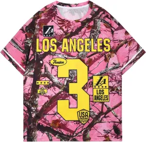 Verdusa Men's Oversized Jersey Shirts Graphic Number Y2k Letter Print Crew Neck Vintage Tees