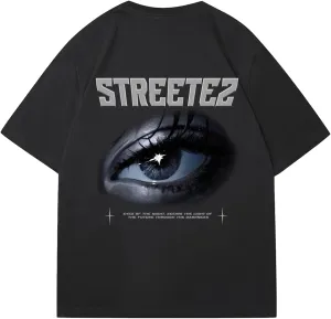 Verdusa Men's Oversized Letter Print Graphic Tees Drop Shoulder Short Sleeve Streetwear T Shirt