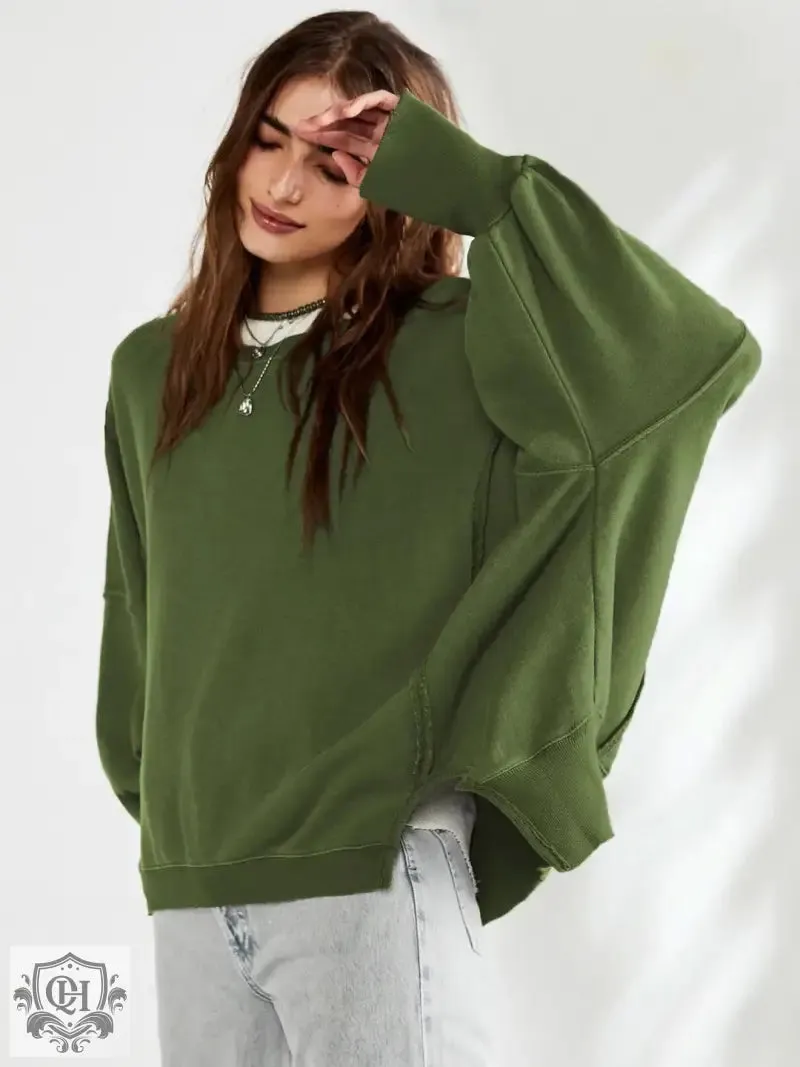 Versatile Loose Fit Split Sweater
