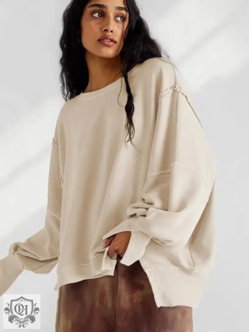 Versatile Loose Fit Split Sweater