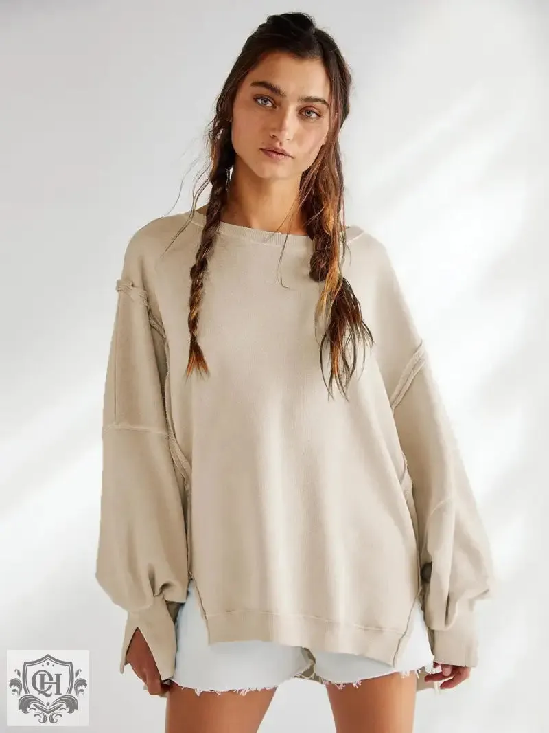 Versatile Loose Fit Split Sweater