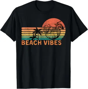 Vintage Beach Vibes Coconut Cocktail Palm Trees Retro Sunset T-Shirt