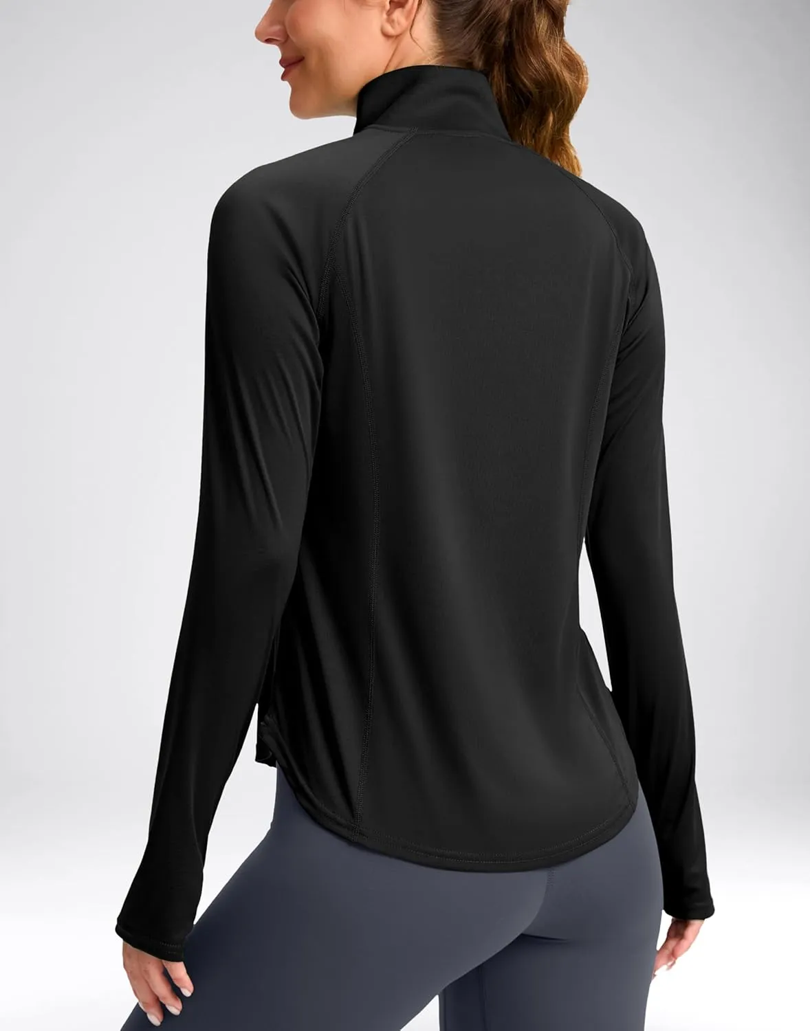 Viodia Women's 1/4 Zip Long Sleeve Sun Shirts UPF50  UV Protection Quick Dry Hiking Fishing Shirts Quarter Zip Pullover