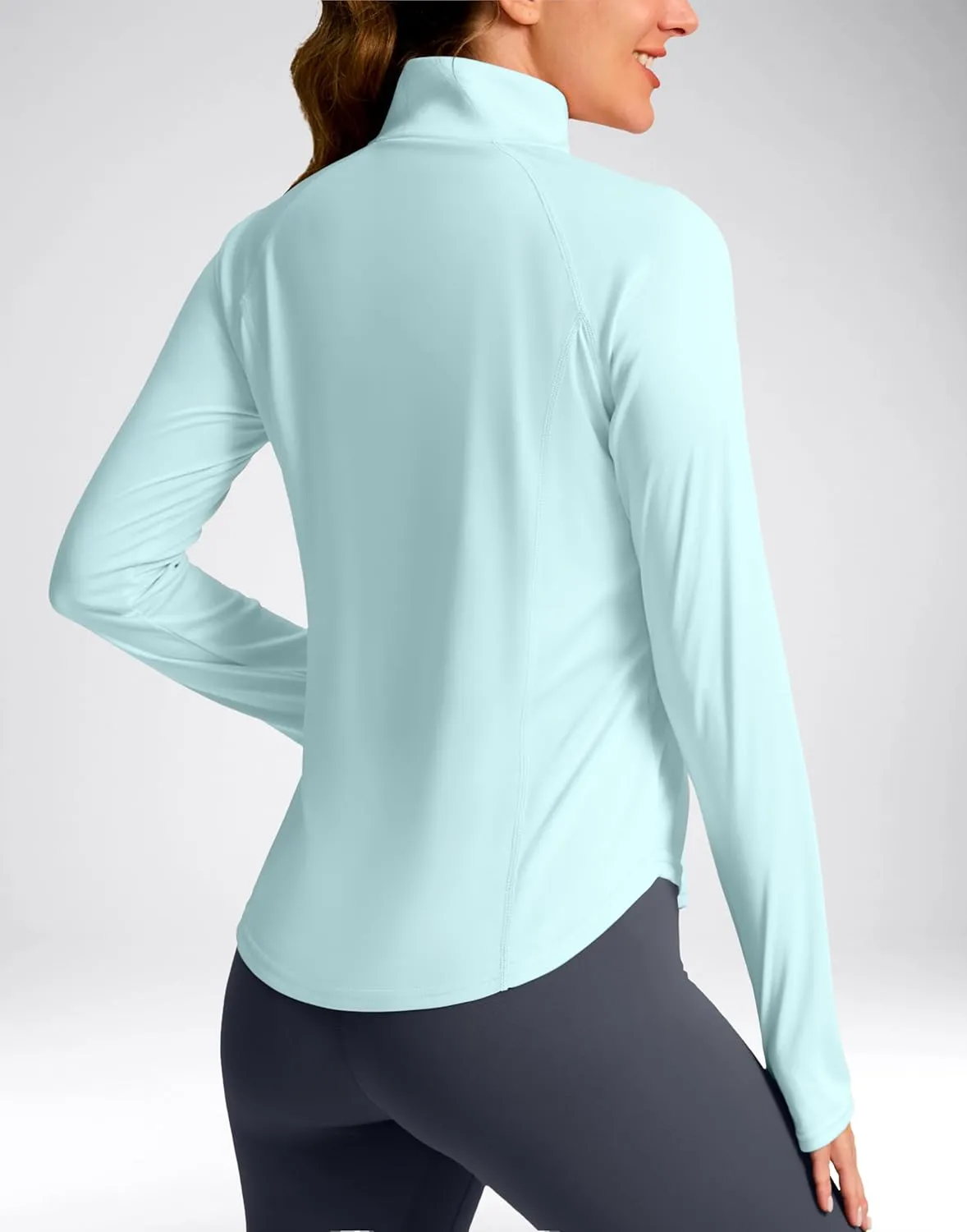 Viodia Women's 1/4 Zip Long Sleeve Sun Shirts UPF50  UV Protection Quick Dry Hiking Fishing Shirts Quarter Zip Pullover