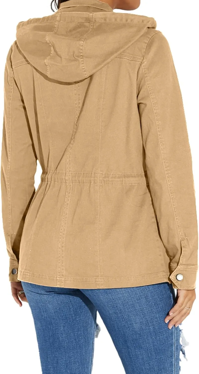VisiChenup Camo Jacket for Women Lightweight Casual Long Sleeves Camouflage Coat with Pocket