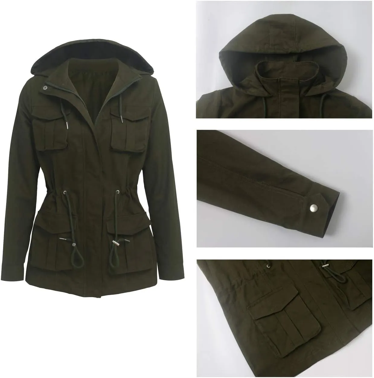 VisiChenup Camo Jacket for Women Lightweight Casual Long Sleeves Camouflage Coat with Pocket