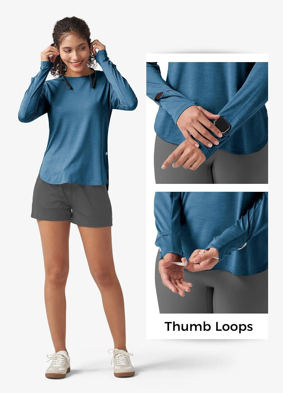 Willit Women's Long Sleeve Workout Tops Running Athletic Quick Dry Shirts Lightweight Yoga Gym T-Shirts UPF 50 