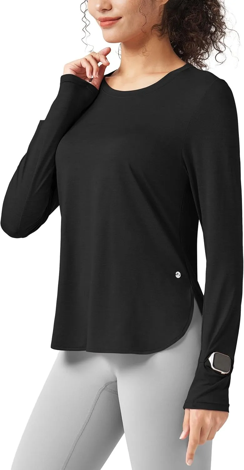 Willit Women's Long Sleeve Workout Tops Running Athletic Quick Dry Shirts Lightweight Yoga Gym T-Shirts UPF 50 