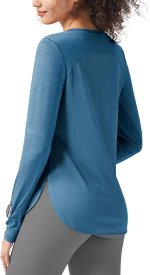 Willit Women's Long Sleeve Workout Tops Running Athletic Quick Dry Shirts Lightweight Yoga Gym T-Shirts UPF 50 