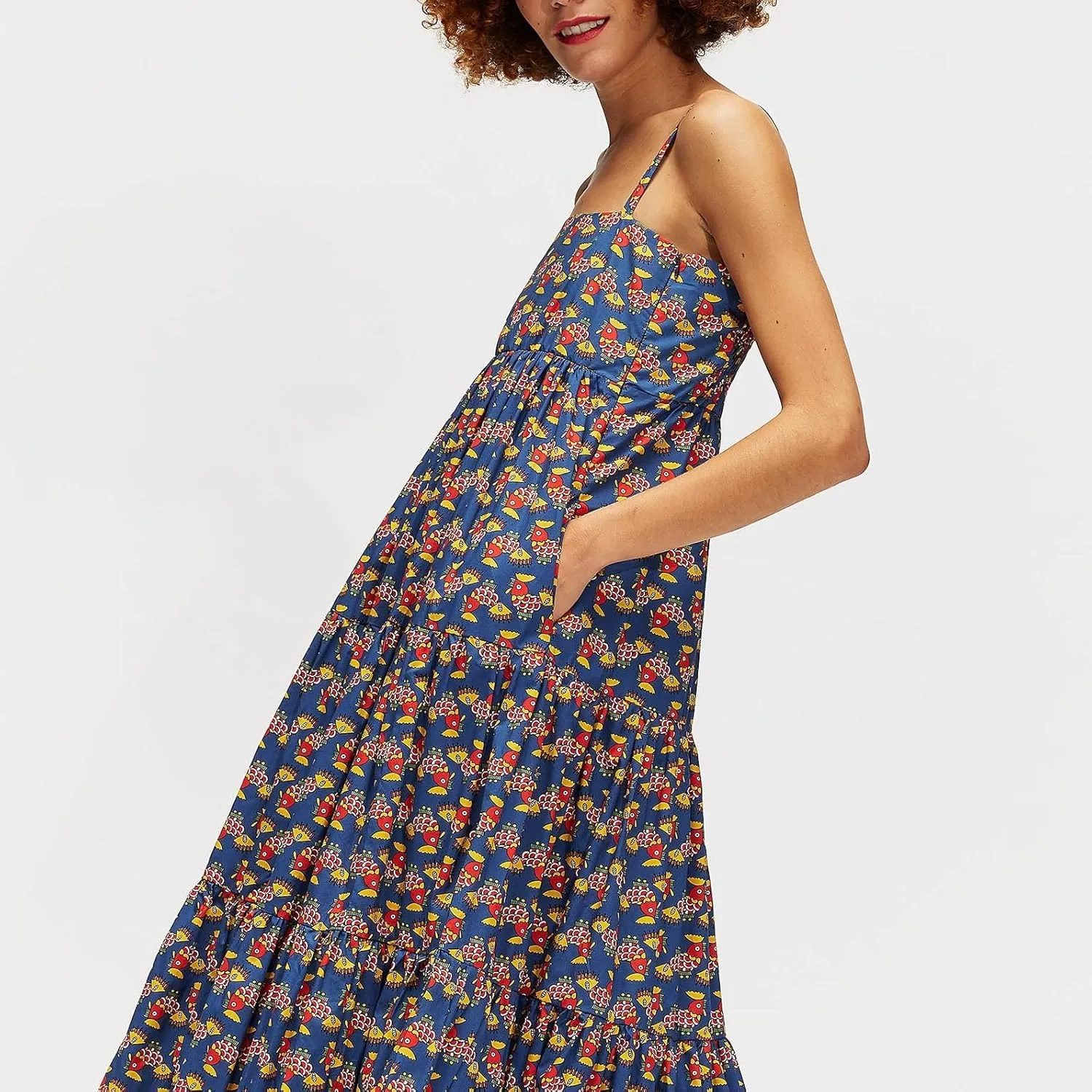 Women Boho Floral Maxi Dress Y2k Sleeveless Long Graffiti Spaghetti Strap A Line Dress Vacation Beach Sundress