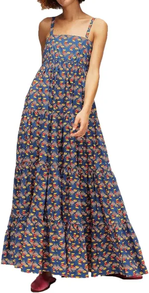 Women Boho Floral Maxi Dress Y2k Sleeveless Long Graffiti Spaghetti Strap A Line Dress Vacation Beach Sundress