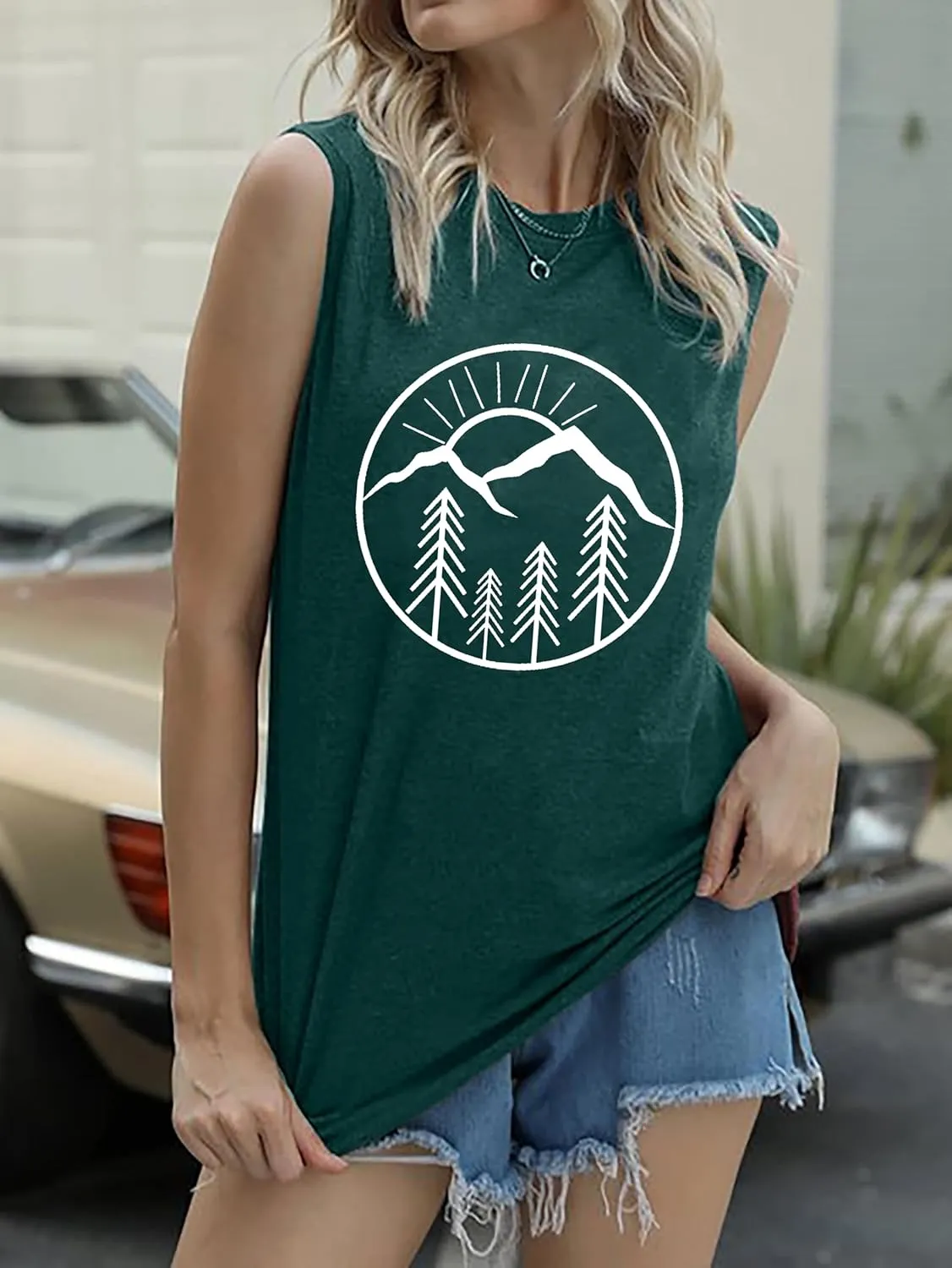 Women Mountain Shirts and So The Adventure Begins Tshirt Sunshine Moon Nature Pine Graphic Tees Heart Let's Go Find It Top