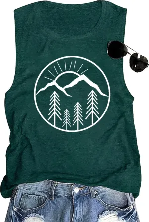 Women Mountain Shirts and So The Adventure Begins Tshirt Sunshine Moon Nature Pine Graphic Tees Heart Let's Go Find It Top