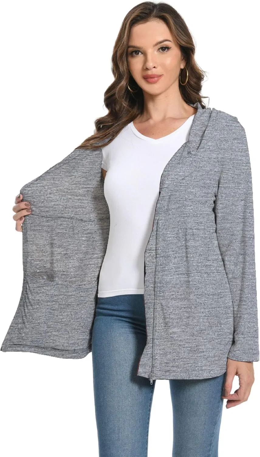 Women Post Mastectomy Shirts with Drain Pockets Nephrostomy Bag Breast Rotator Cuff Recovery Long Sleeve Zip Up Shirts