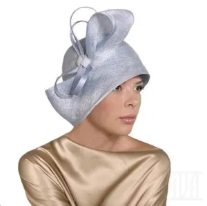 Women's cloche with bow&featers elegant derby church tea party hat