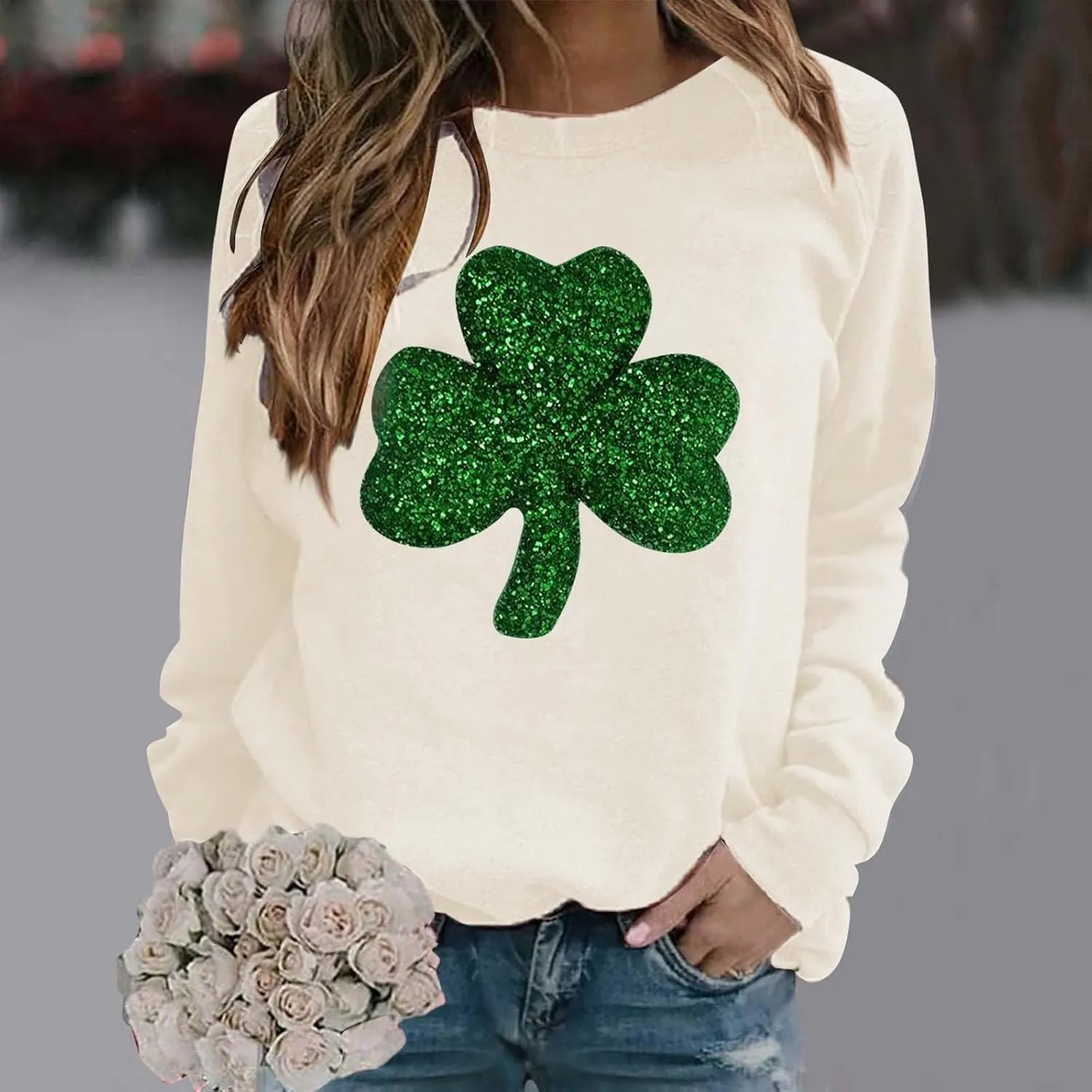 Womens Crewneck Sweatshirts Funny Saint Patricks Day Hoodies Irish Sweatshirts for St Pattys Day Party Fun Hoodie