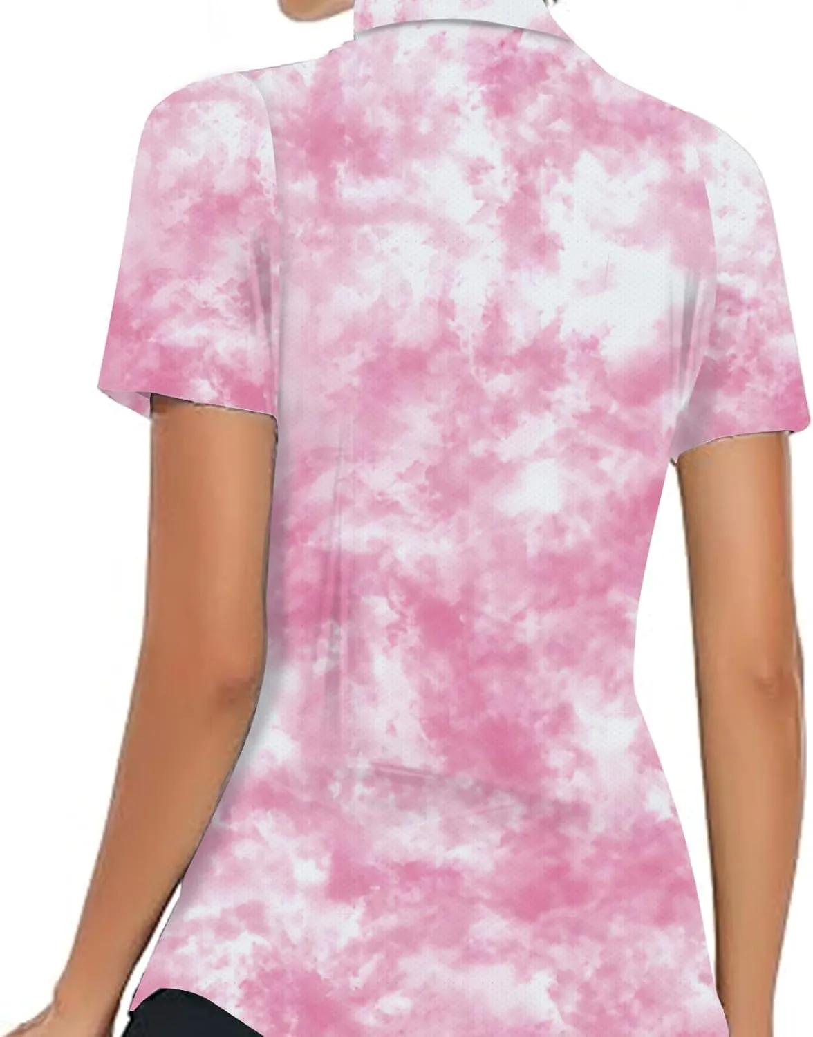 Women's Golf Shirt Short Sleeve Polo Shirts Quick Dry Tennis Tops V-Neck with Collar Shirts Golf Outfits for Women