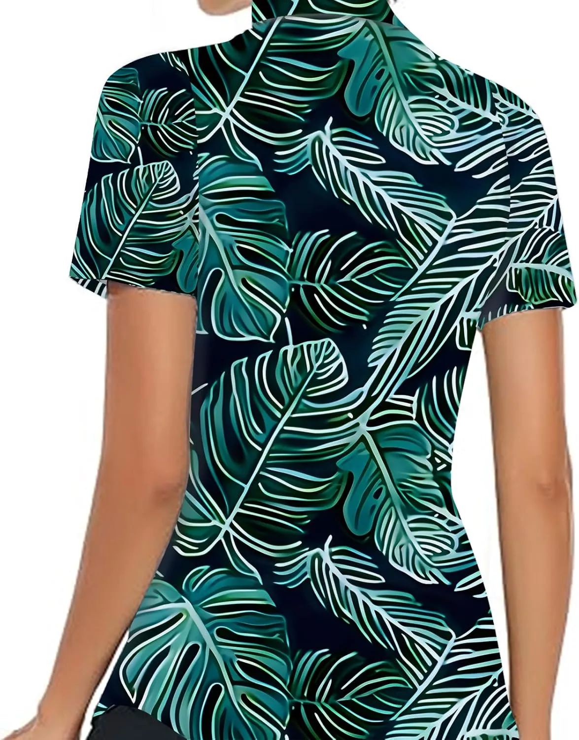 Women's Golf Shirt Short Sleeve Polo Shirts Quick Dry Tennis Tops V-Neck with Collar Shirts Golf Outfits for Women