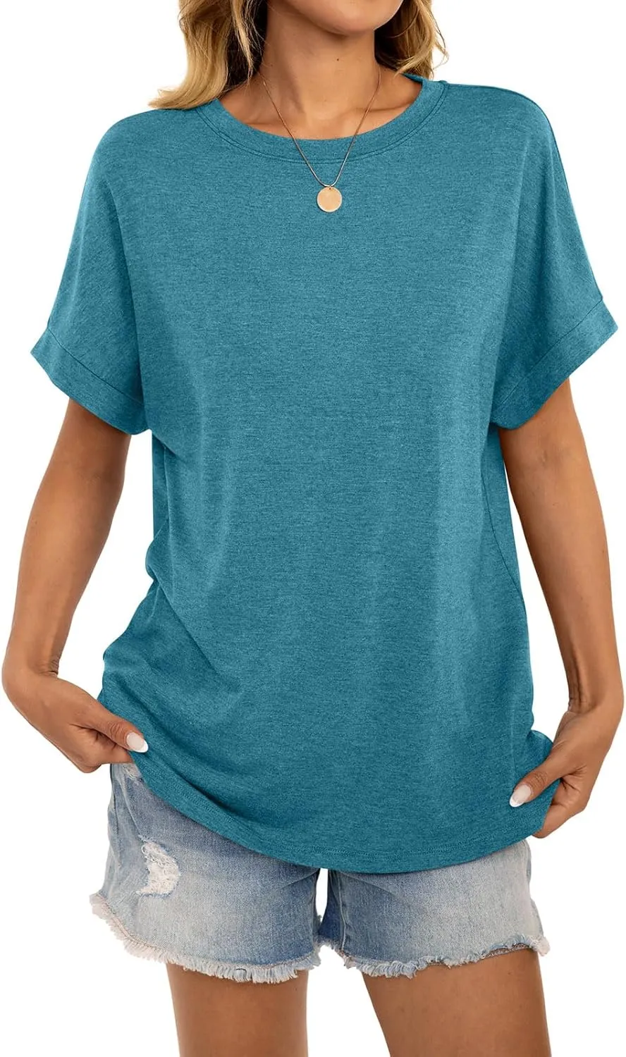 Womens Oversized T Shirts Short Sleeve Crewneck Loose Fit Tops Summer Outfits Clothes 2025