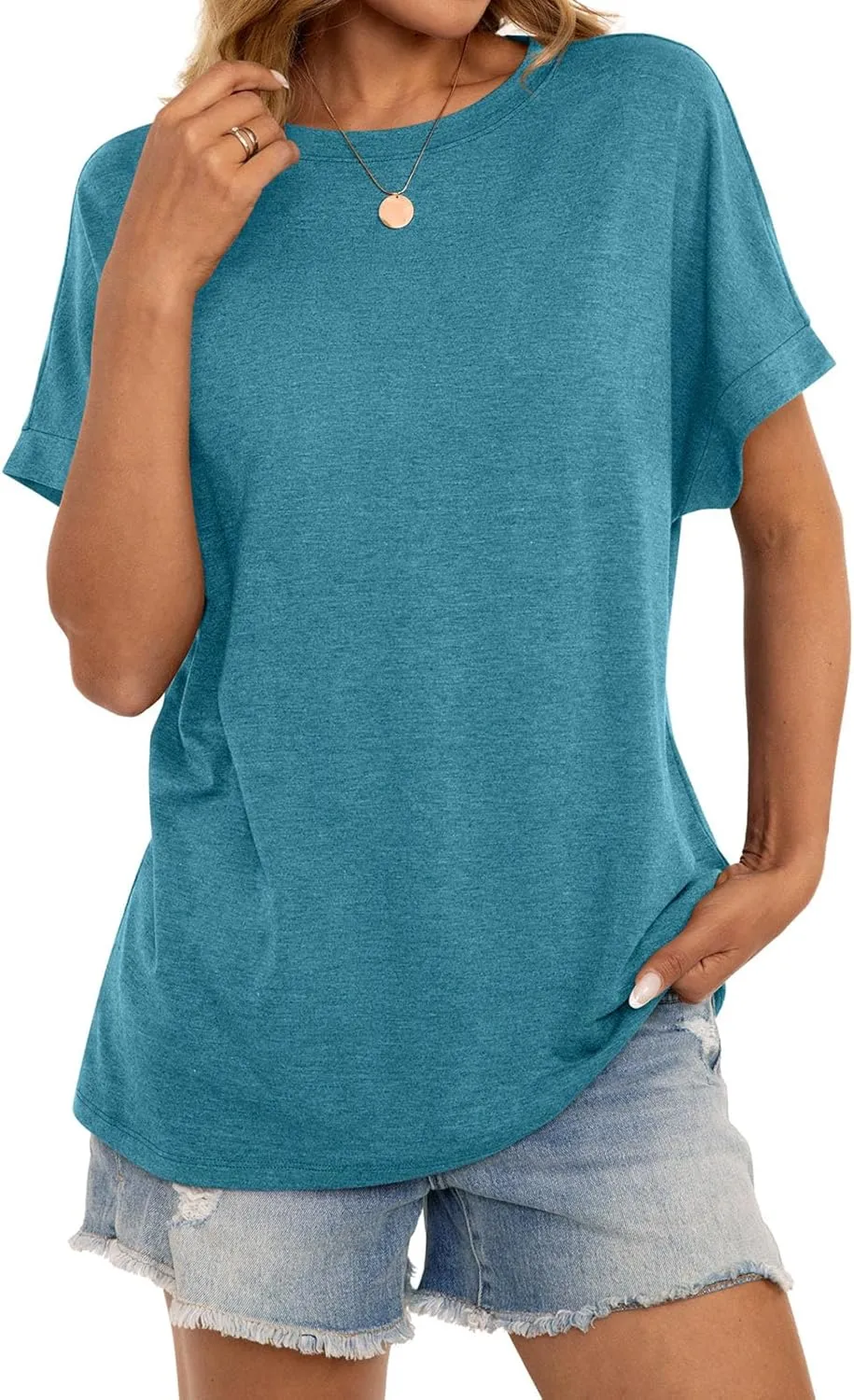 Womens Oversized T Shirts Short Sleeve Crewneck Loose Fit Tops Summer Outfits Clothes 2025