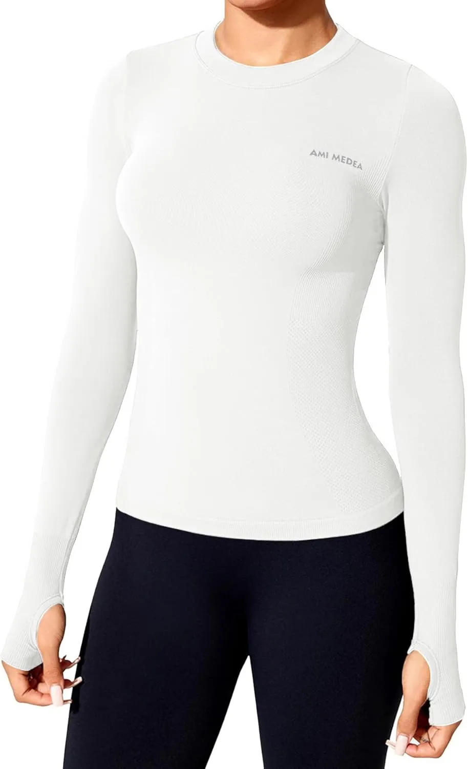 Women's Seamless Workout Shirts Long Sleeve Breathable Quick Dry Running Yoga Athletic Gym Thumb Holes Tops