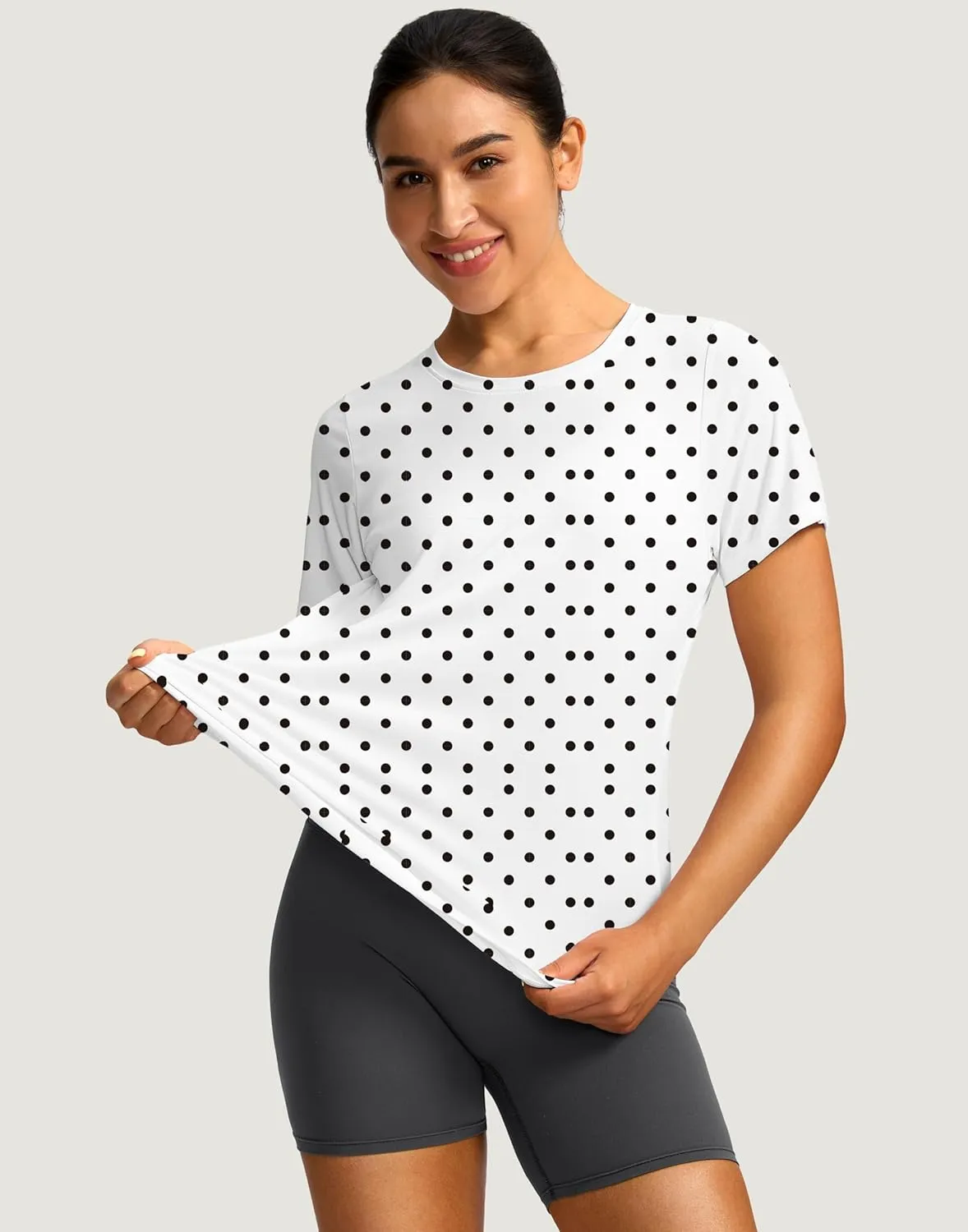 Women's Short Sleeve Workout Shirts Breathable UPF 50  Sun Protection T-Shirts Quick Dry Gym Running Hiking Tops