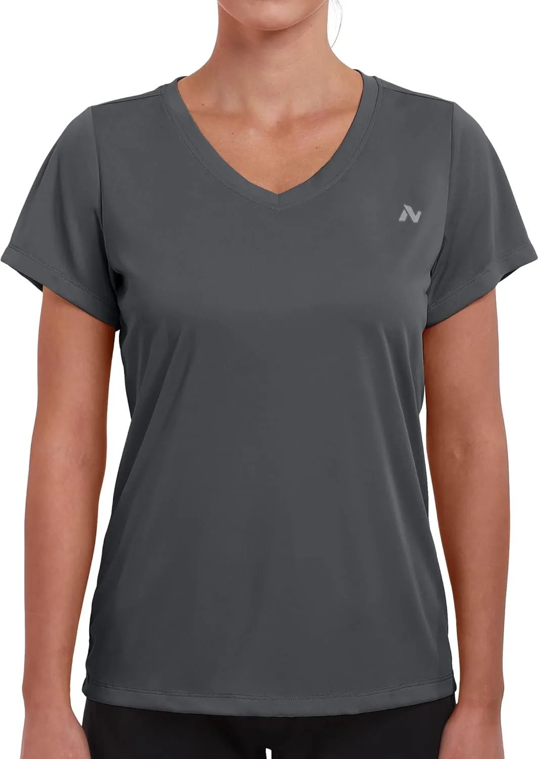 Women's UPF 50  Sun Shirts Dry Fit Athletic Running Long Sleeve T-Shirts V-Neck Performance Tee Top