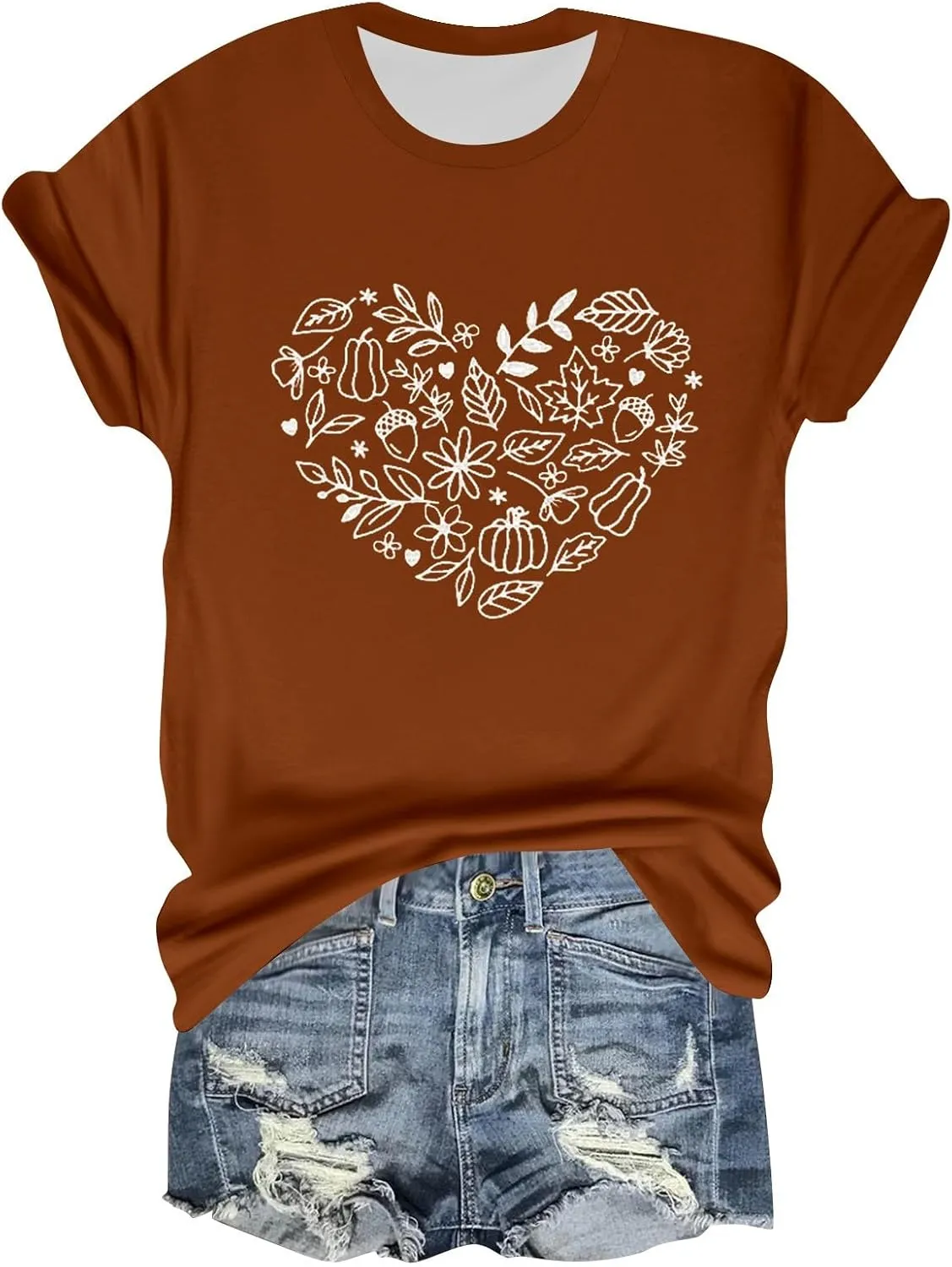 Womens Vintage Flowers T Shirt Boho Wildflower Graphic Loose Tees Cute Summer Short Sleeve Tops