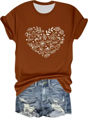 Womens Vintage Flowers T Shirt Boho Wildflower Graphic Loose Tees Cute Summer Short Sleeve Tops