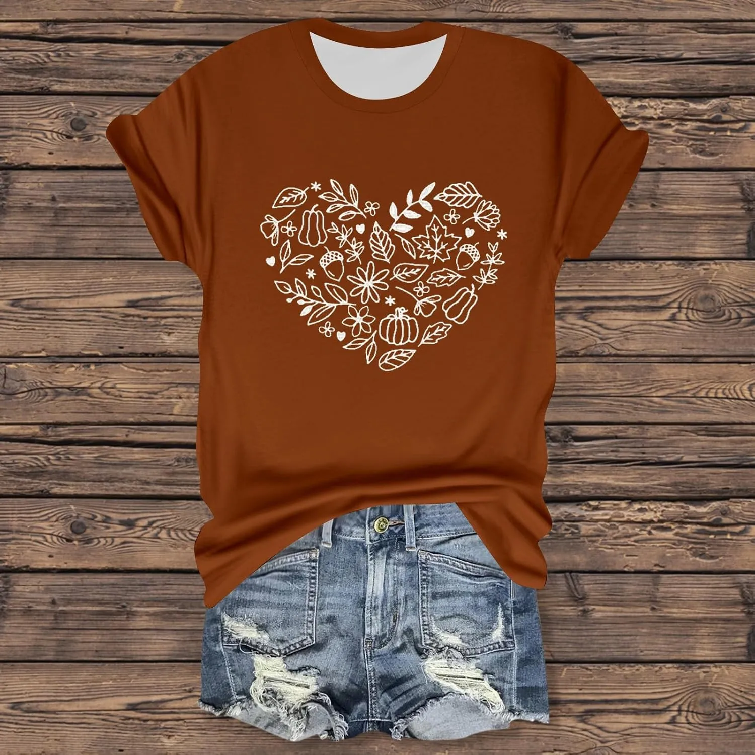 Womens Vintage Flowers T Shirt Boho Wildflower Graphic Loose Tees Cute Summer Short Sleeve Tops