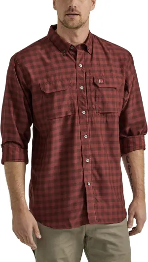 Wrangler Men's Long-Sleeve Technical Button-Down Work Shirt